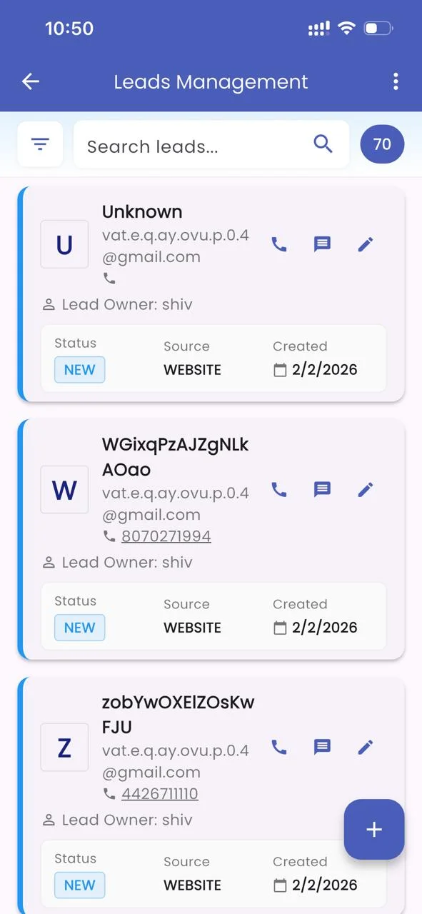 ViveLead iOS App - Lead Profile