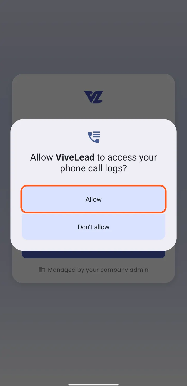 Tap Allow on each Android prompt